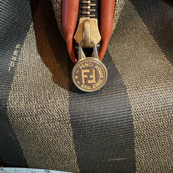 Fendi Brown and Black Striped small Duffel tote - Picture 9 of 11